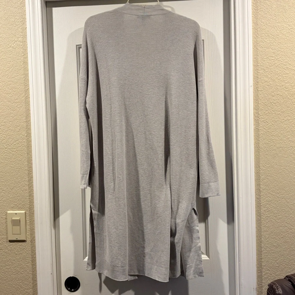 Eileen Fisher Light Gray Open Front Cardigan Size L like new - Picture 6 of 7